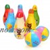 Kids Gift Outdoor Sport Mini Synthetic 6 Pins Bowling Sets With 2 Balls Bowling Game HITC   